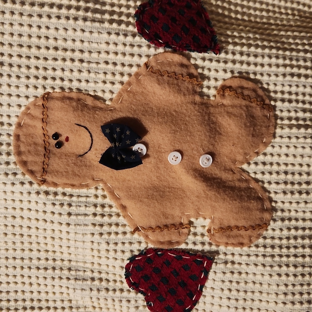 Womens Christmas, Holiday, Gingerbread Embroided Festive Open Textured Cardigan - Picture 7 of 9